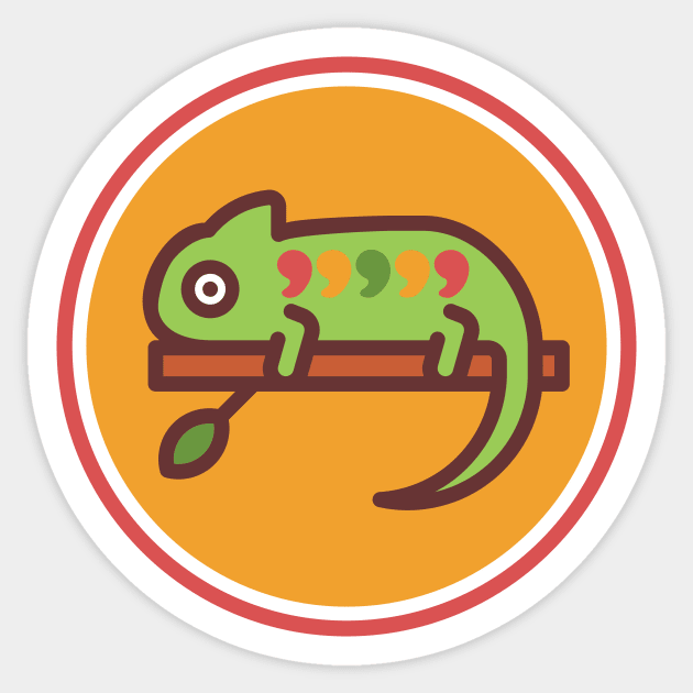 Comma-Comma-Comma-Comma-Comma Chameleon Sticker by Heyday Threads